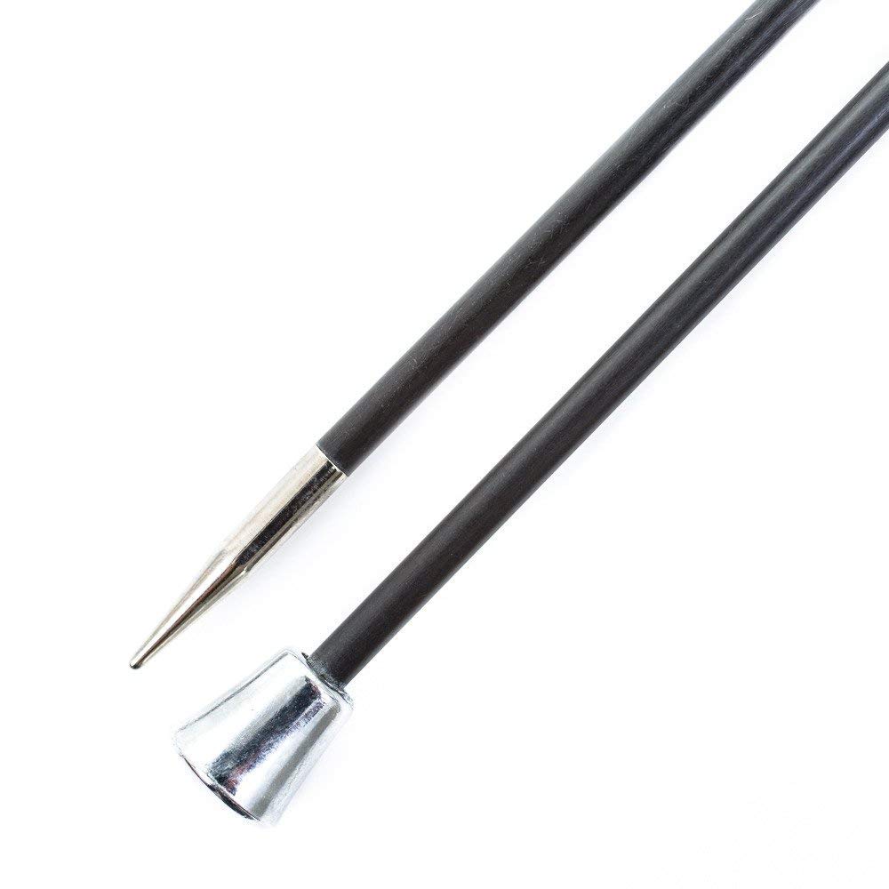 KnitPro Karbonz Single Pointed Needles 14" (35cm), Black, 3.25 mm