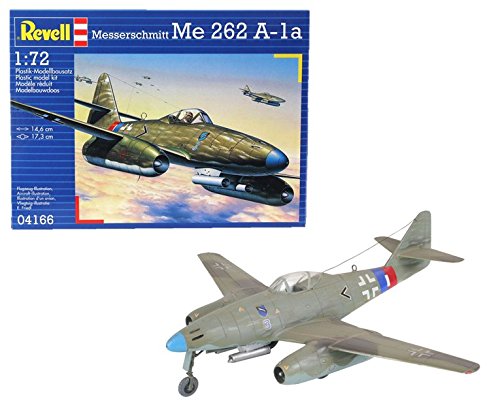 Revell 04166 Messerschmitt Me 262 A1a 1:72 Scale Unbuilt/Unpainted Plastic Model Kit, Camouflage, 1/72
