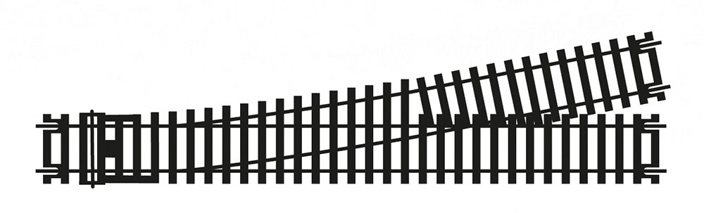 Hornby R8077 OO Gauge Left Hand Express Point Track, Extra Track Pieces for Model Railway Sets Model Train Track Pieces