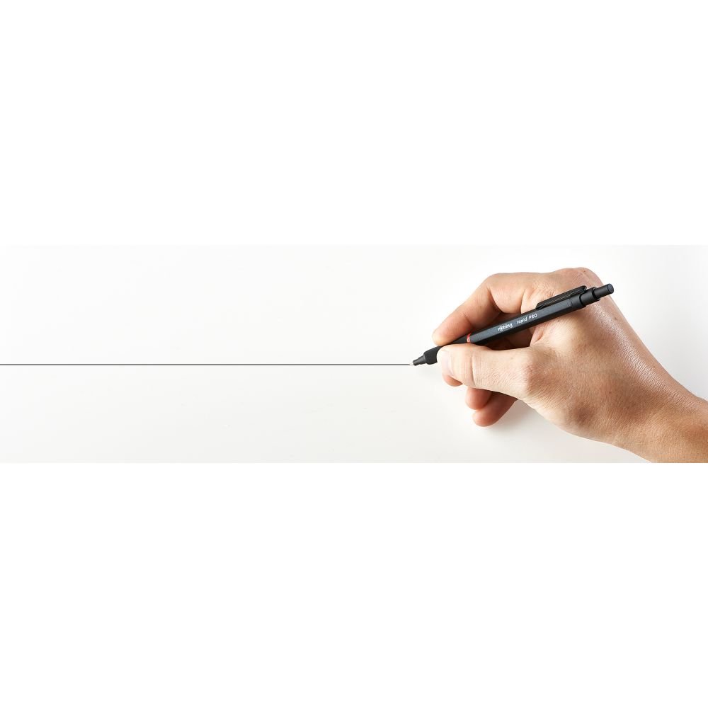 rOtring Rapid Pro Retractable Ballpoint Technical Drawing Pen Medium Point Blue Ink Black Full-Metal Body - Image 4