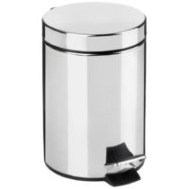 Croydex 3 Litre Chrome Pedal Bin with Soft Close, Chrome Soft Close, Three Litre