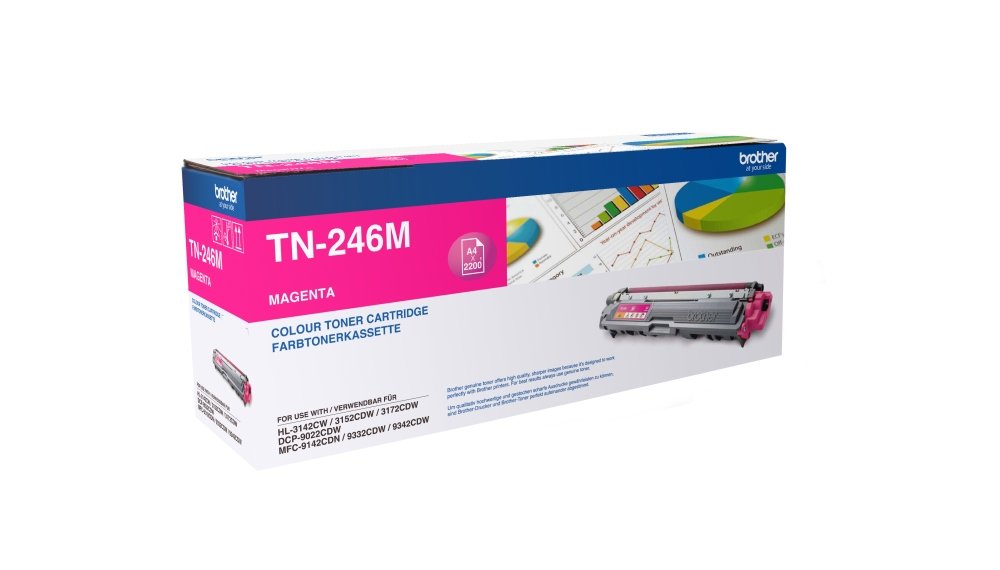 Brother TN-246M Toner Cartridge, Magenta, Single Pack, High Yield, Includes 1 x Toner Cartridge, Brother Genuine Supplies - Image 2