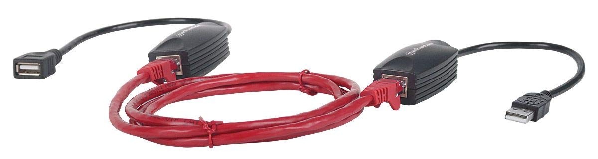 Manhattan USB-A Line Extender, for use with RJ45 network cable (not included), extends USB Device up to 60m, bus power - Image 2