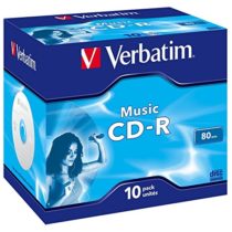 Verbatim CDR 80 Audio 10 Pack J/Case (16x)