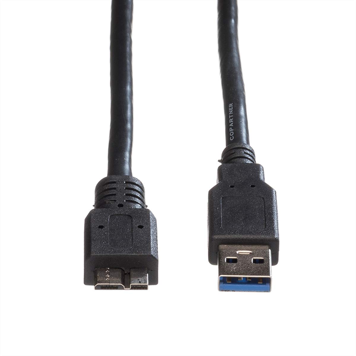 ROLINE USB 3.2 Gen 1 Cable, A ST - Micro B ST, Black, 3 m, 3m - Image 2