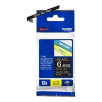 Brother TZe-315 Labelling Tape Cassette, 6 mm (W) x 8 m (L), Laminated, Brother Genuine Supplies - White on Black