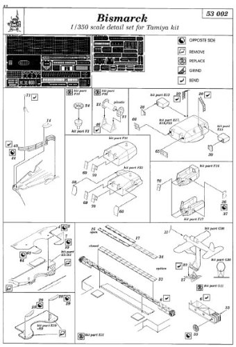 Eduard Accessories 53002 Model Building Accessories Battleship Bismarck Photo Etching Set, Various, Mittel
