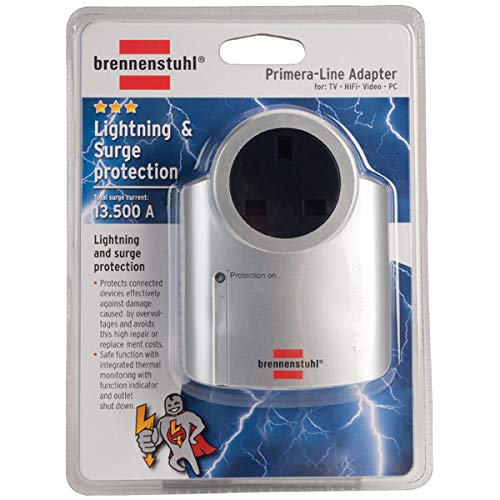 Brennenstuhl Primera-Line surge protected adapter 13.500 A SP 240 *GB*, Silver - Image 2