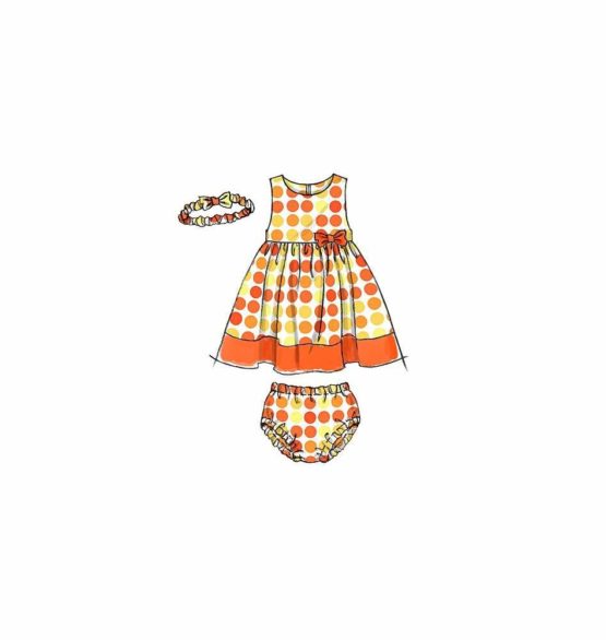 McCall's Patterns M6015 All Sizes Infants' Lined Dresses, Panties and Headband, Pack of 1, White - Image 4