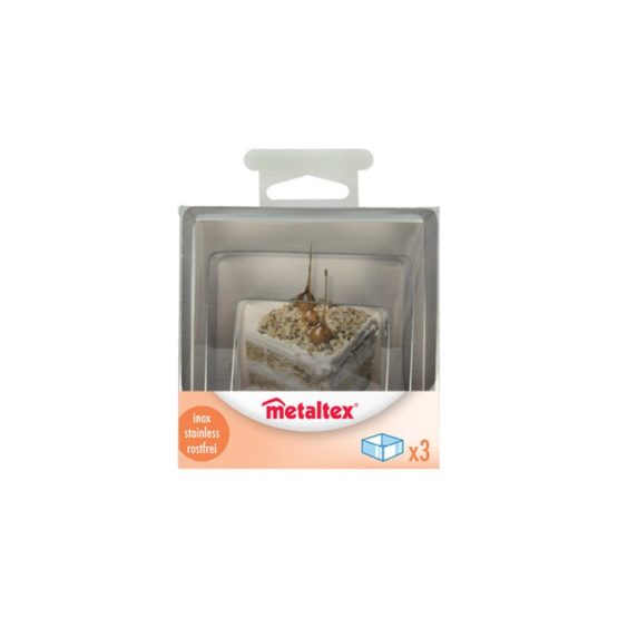 Metaltex Square Cooking Moulds, Set of 3, Stainless Steel, 6/8/10 cm - Image 2