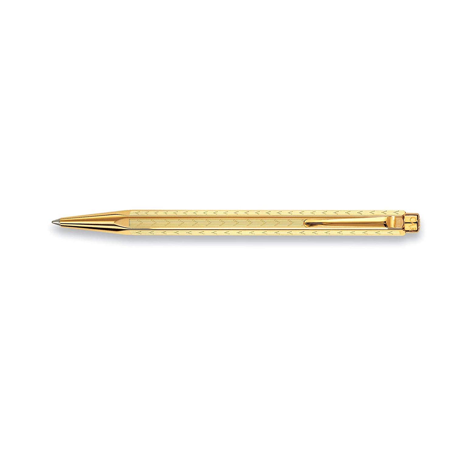 Caran d'Ache Chevron Ballpoint Pen - Gilt, Silver