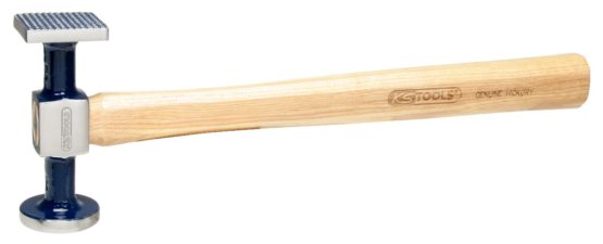 KS Tools 140.2139 Panel beaters serrated hammer fine, round/square, 325mm