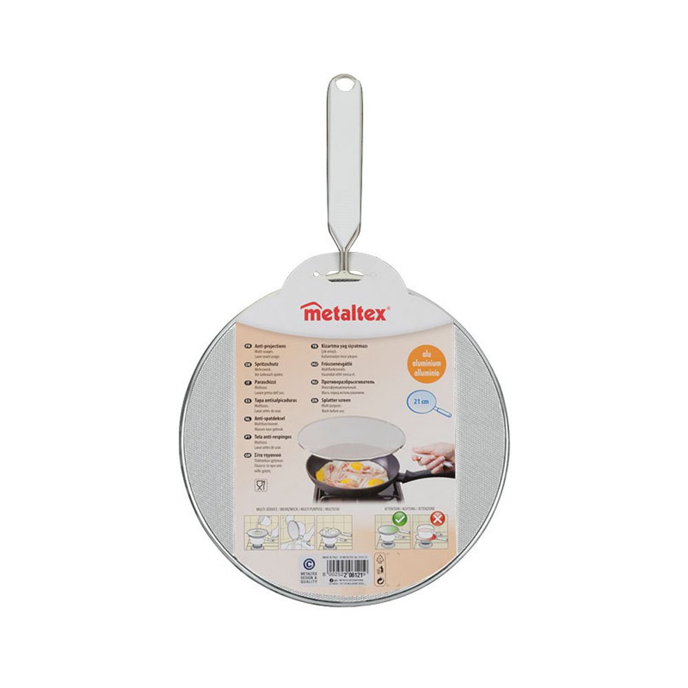 Metaltex Splash Guard Fritto Tinned, Silver, 21 cm, 206121 - Image 2
