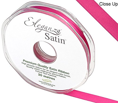 ELEGANZA Double Faced Satin 10mm x 20m Fuchsia No.28, Fuschia, 10 mm x 20 m