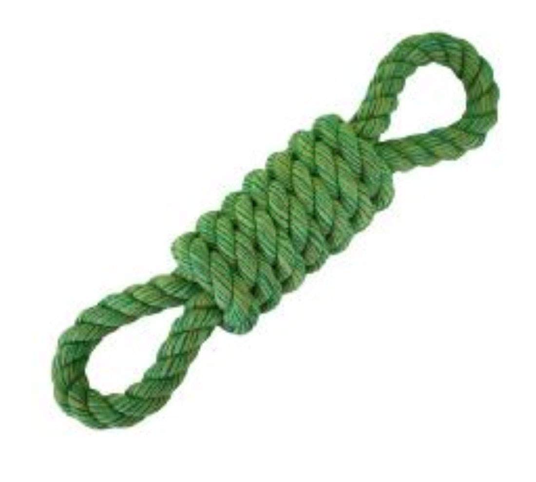 HAPPYPET Nuts For Knots King-Size Coil Figure of 8 Rope Dog Toy", Kingsize, Green