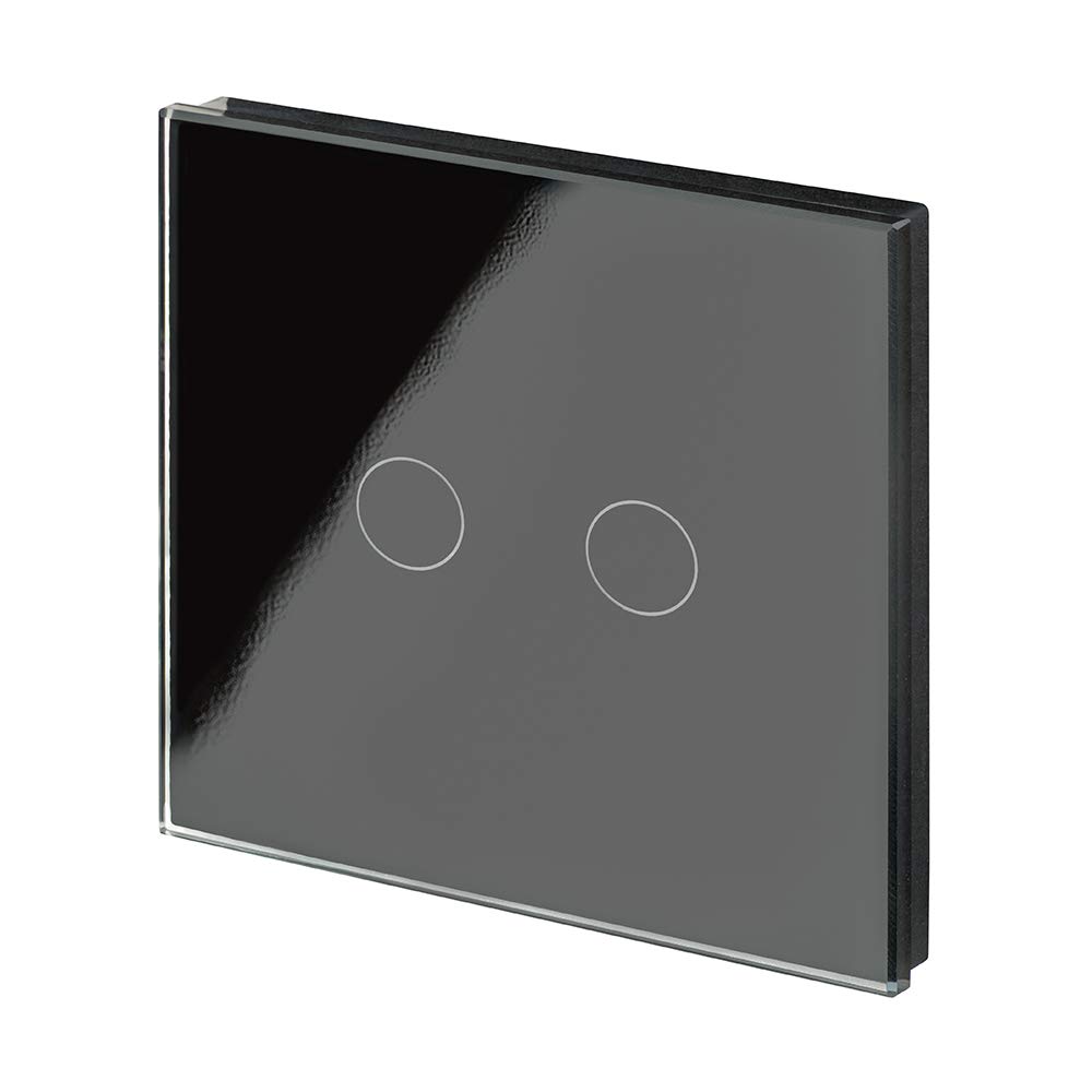 Retrotouch W Stunning Innovative Designer Range Wireless 1-Gang 2-Way Touch and Remote Light Switch, Black Glass - Image 2