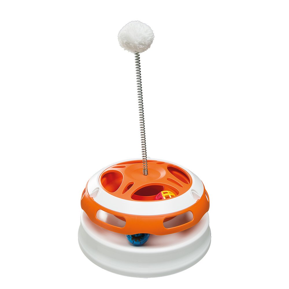 Ferplast VERTIGO Interactive Cat Toy, Teaser Pet Toy with Soft Toy and 2 Balls Included