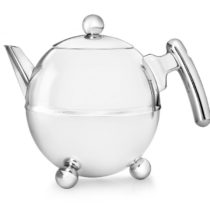 Bredemeijer 1305CH Teapot Bella Ronde 1,5L, Chromium Fittings, Stainless Steel, Silver, 24.5 x 17.7 x 16.1 cm