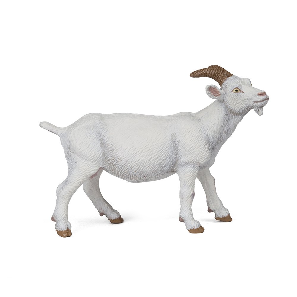 Papo - Realistic White Goat Figure - Ages 3+ - Farm Life Collection - Educational Play Farm Animals, 1