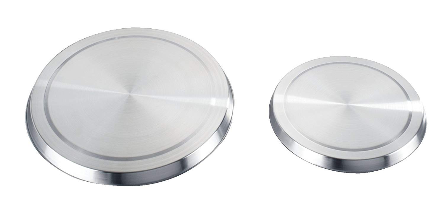 Wenko 2235504100 Cover Plates for Electric cookers Set of 4, Metal Stainless Steel, Silver, 2L x 2B cm