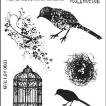 Art Gone Wild Tim Holtz Artful Flight Cling Die Set, Black