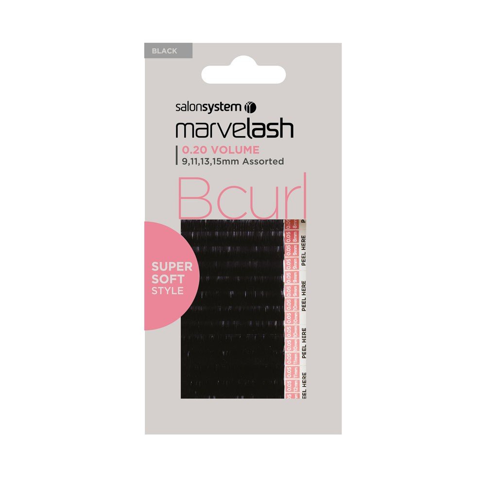 Marvelash B Curl, 0.20 9/11/13/15 mm, Super Soft Style, Black