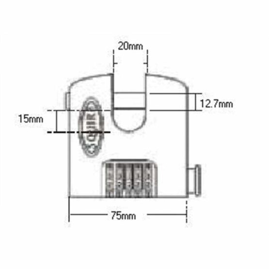 Squire Heavy Duty Padlock (SHCB75) - Toughest Rotating Shackle - 5 Wheel Combination Block Padlock - Alloy Steel for Corrosion Resistance - Weatherproof Lock for Home & Shed (Black, 75 mm) - Image 3
