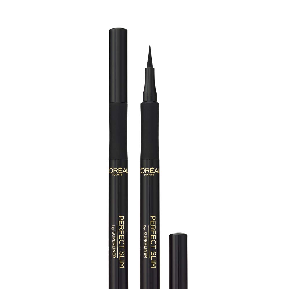 L'Oreal Paris Perfect Slim Liquid Eyeliner, Highly Pigmented Superliner, Smudge-proof, Water, Black