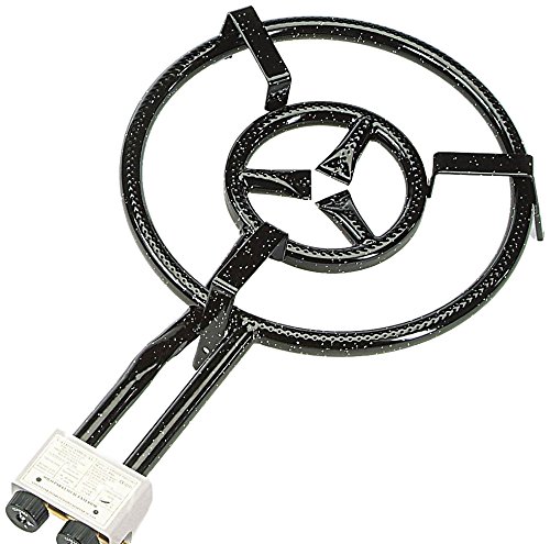 Vaello La Valenciana Paellero Gas Burner 2 Fire Ring, 400 Mm, Black