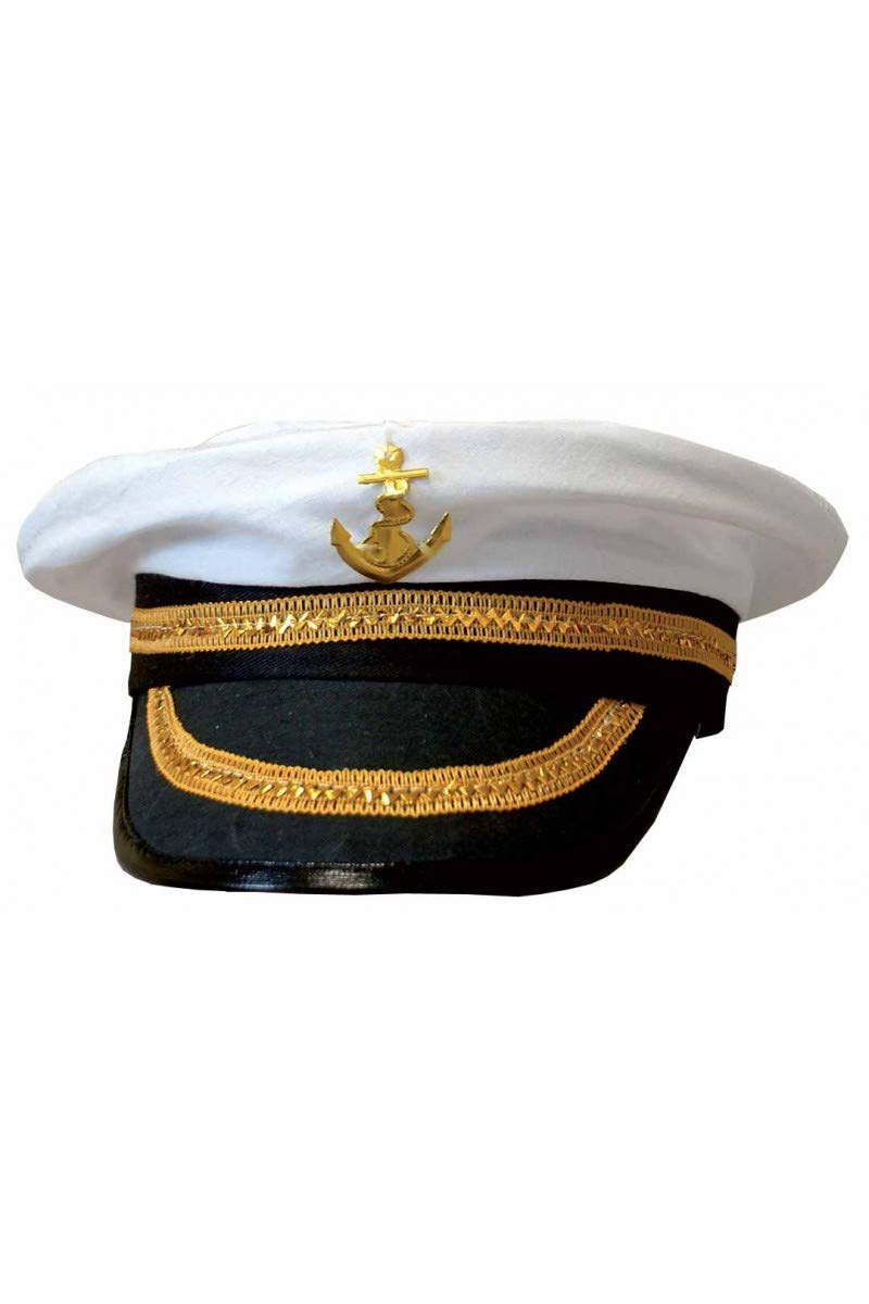 P'tit Clown 72390 Captain Adult Cap - White, 28 x 25 x 5