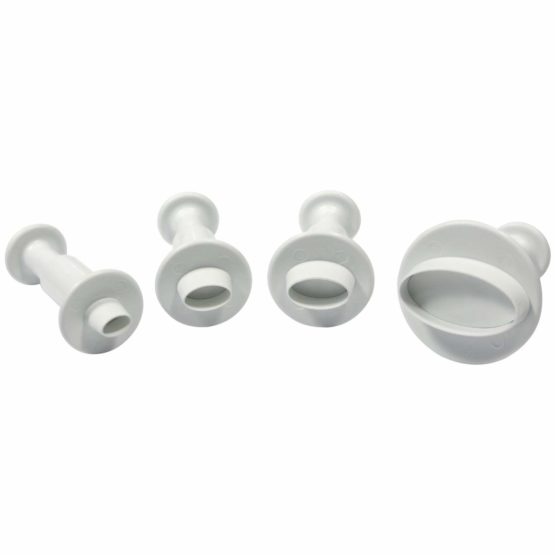 PME MO154 Oval Plunger Cutters, Small, Medium, Large, X-Large Sizes, Set of 4