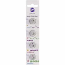 Wilton 418-1700 Small Round Piping Tip and Small Star Piping Tip Set, Stainless Steel, Silver, 4 Pieces