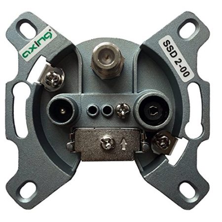 Axing SSD 2-10 wall socket pass-through outlet for Satellite and terrestrial with Cover plate and installation Frame - Image 4