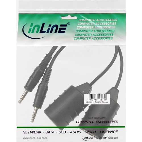 InLine 89002 Passive RJ45 Audio Adaptor (Pack of 2), 2x, black - Image 2
