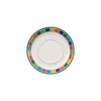 Villeroy & Boch Twist Alea Limone Mocha/Espresso Saucer, 12 cm, Premium Porcelain, White/Yellow