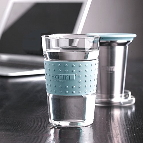 TEA SOUL Glass Infuser with Violet Holder, Multicoloured, 360 ml, Multicolor, 10.00 x 10.00 x 19.00 cm - Image 2