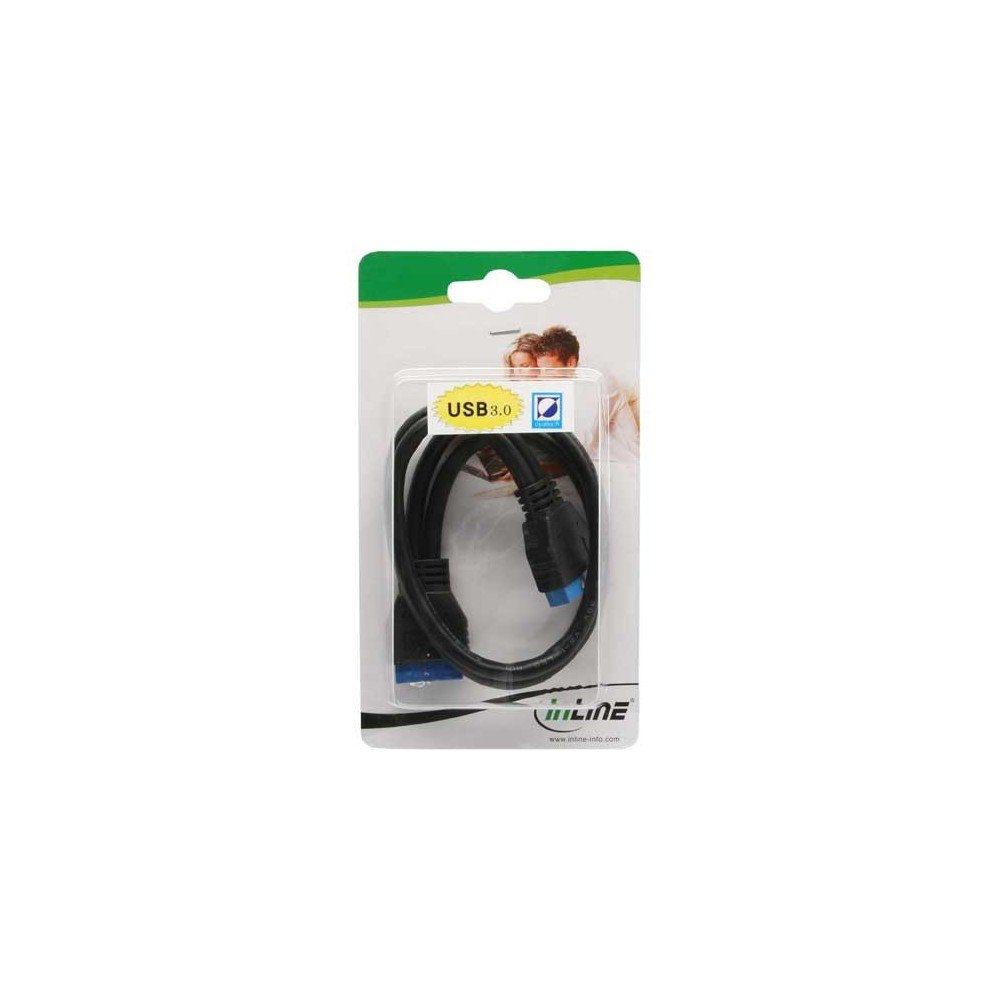 InLine 33448I USB 3.0 Extension Internal Post Connector Male to Female 0.35 m, black, 0.35 meters - Image 2