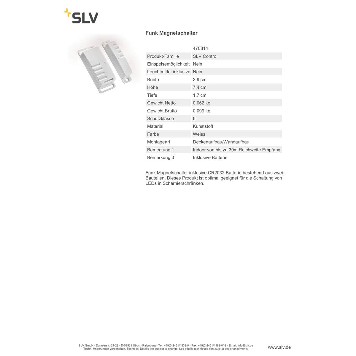SLV Control Unit Funk MAGNETSCHALTER/White - Image 2