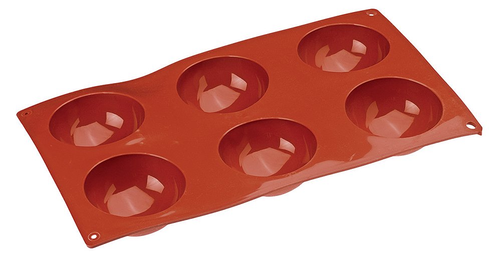 Paderno 47742-01 Flexipad Sphere Silicone, Red, 6 Semisfere diam. 70 mm