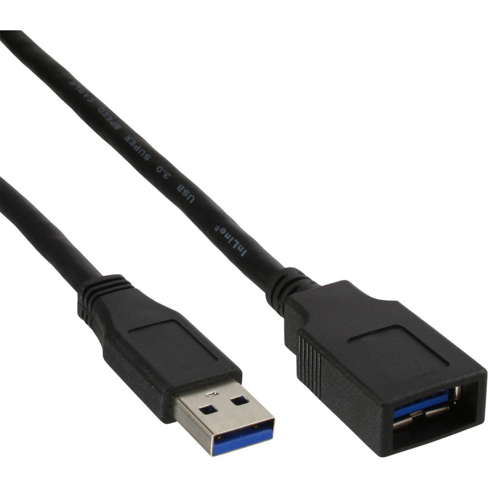 InLine 35605 USB 3.0 Cable Extension A Male/Female Black 0.5 m Pack of 1, 1 item