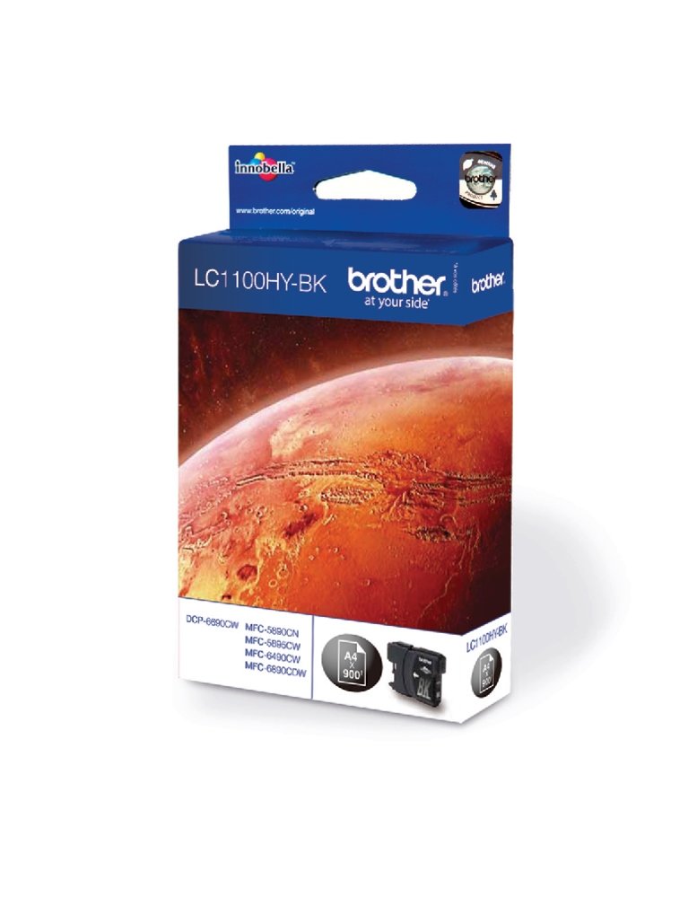 Brother LC-1100HYBK Inkjet Cartridge, Black, Single Pack, High Yield, Includes 1 x Inkjet Cartridge, Brother Genuine Supplies - Image 3