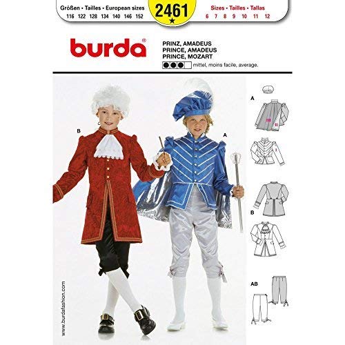 Burda Sewing pattern, Style, Prince & Mozart, 2461, 116-152 - Image 2