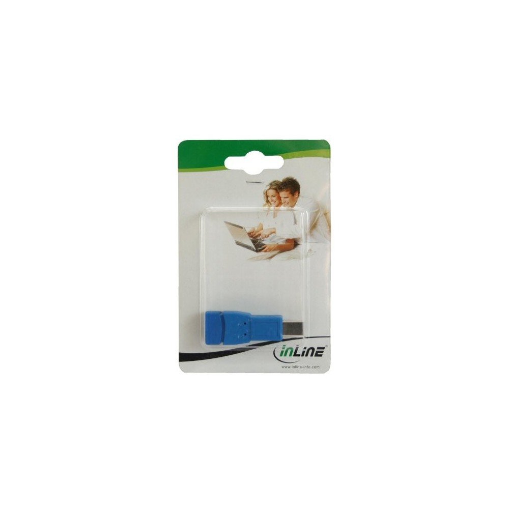InLine 35300D USB 3.0 A to B Adaptor/USB A Female to USB B Male, blue - Image 4