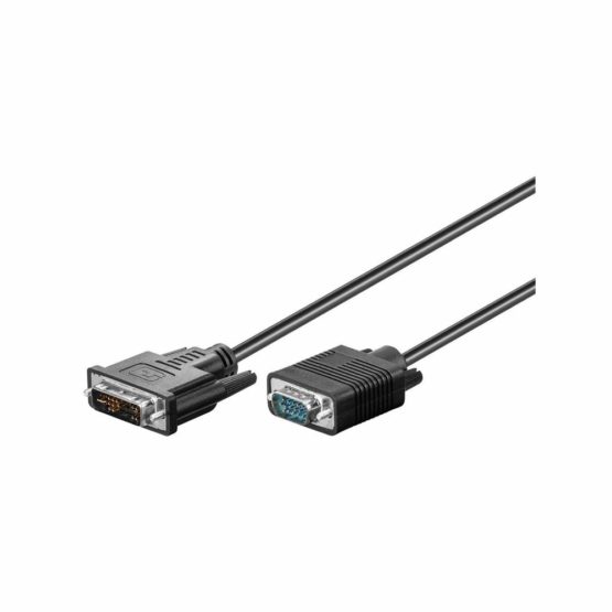 Goobay 50989 DVI-I/VGA Full HD Cable, Nickel Plated, 1m Length