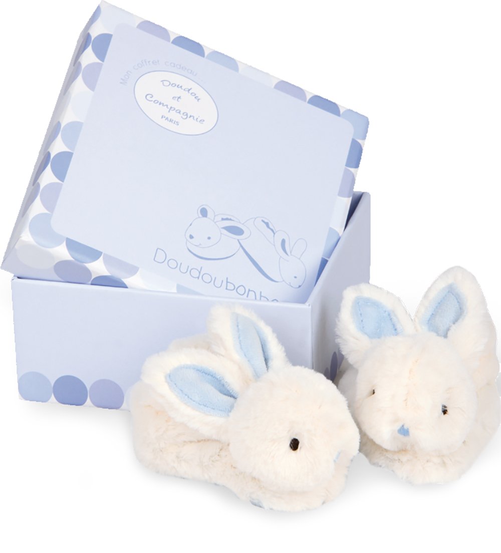 Doudou et Compagnie DC1309 Blue Lapin Bonbon Botties with Rattle (0-6 Months)