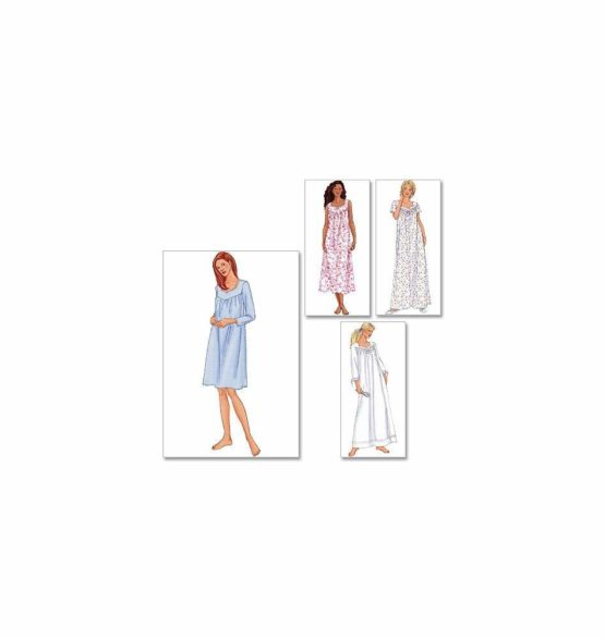 Butterick Patterns B6838 Size XSM Extra-Small - Small - Medium Misses'/ Misses' Petite Nightgown, Pack of 1, White - Image 2