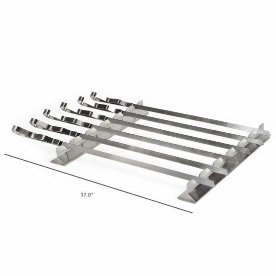 Steven Raichlen Best of BBQ Stainless Steel Kebab Rack with 6 x Skewers Set, Stainless, 2.73" pounds - Image 2