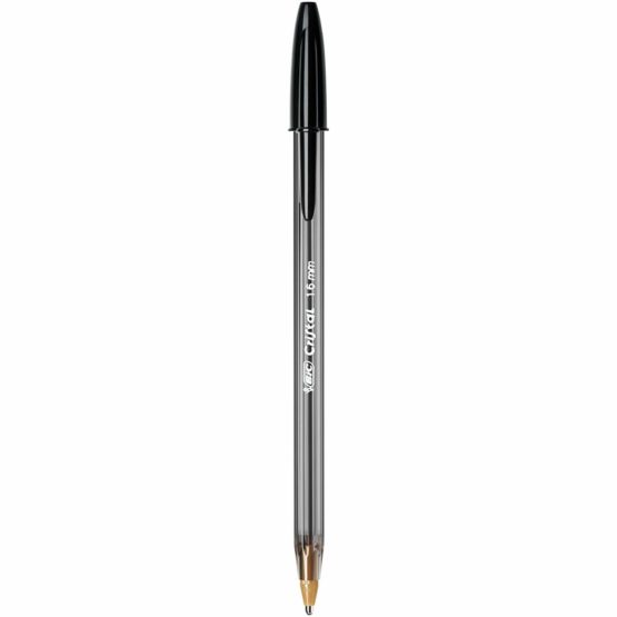 BIC Cristal Large Ballpoint Pens, Every-Day Biro Pens with Wide Point (1.6 mm), Ideal for School, Black Ink, Pack of 50 - Image 2