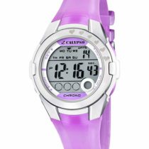 Calypso Girl's Digital Watch with LCD Dial Digital Display and Purple Plastic Strap K5571/3