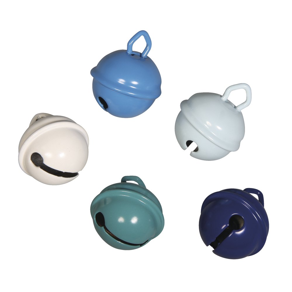 RAYHER 25098000 Metal Bells, blue mix, 19 mm, 5-Pieces, Blue Big, 1.1 x 0.6 x 0.2 cm